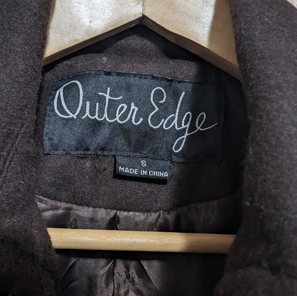 EUC Outer Edge Women's Double Breasted Wool Coat - Chocolate Brown, size S - Picture 5 of 13